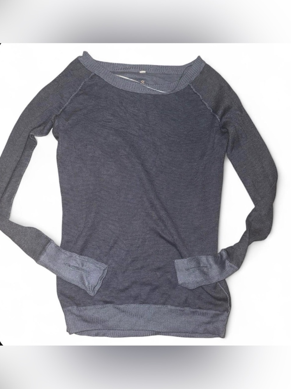 Lululemon lightweight Long-Sleeve Knit Top in blue/gray